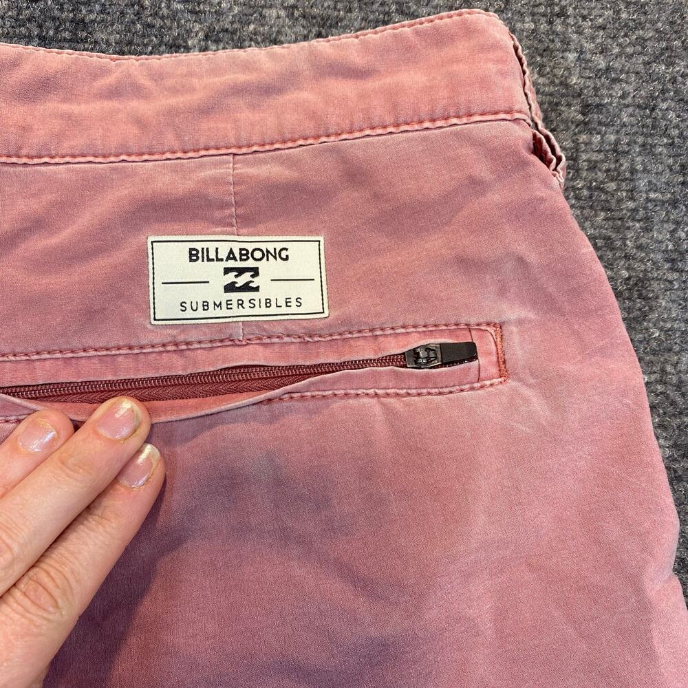 BillaBong Mens Size 34 New Order Submersible Chino Shorts Salmon Pink Flat Front - Picture 4 of 7